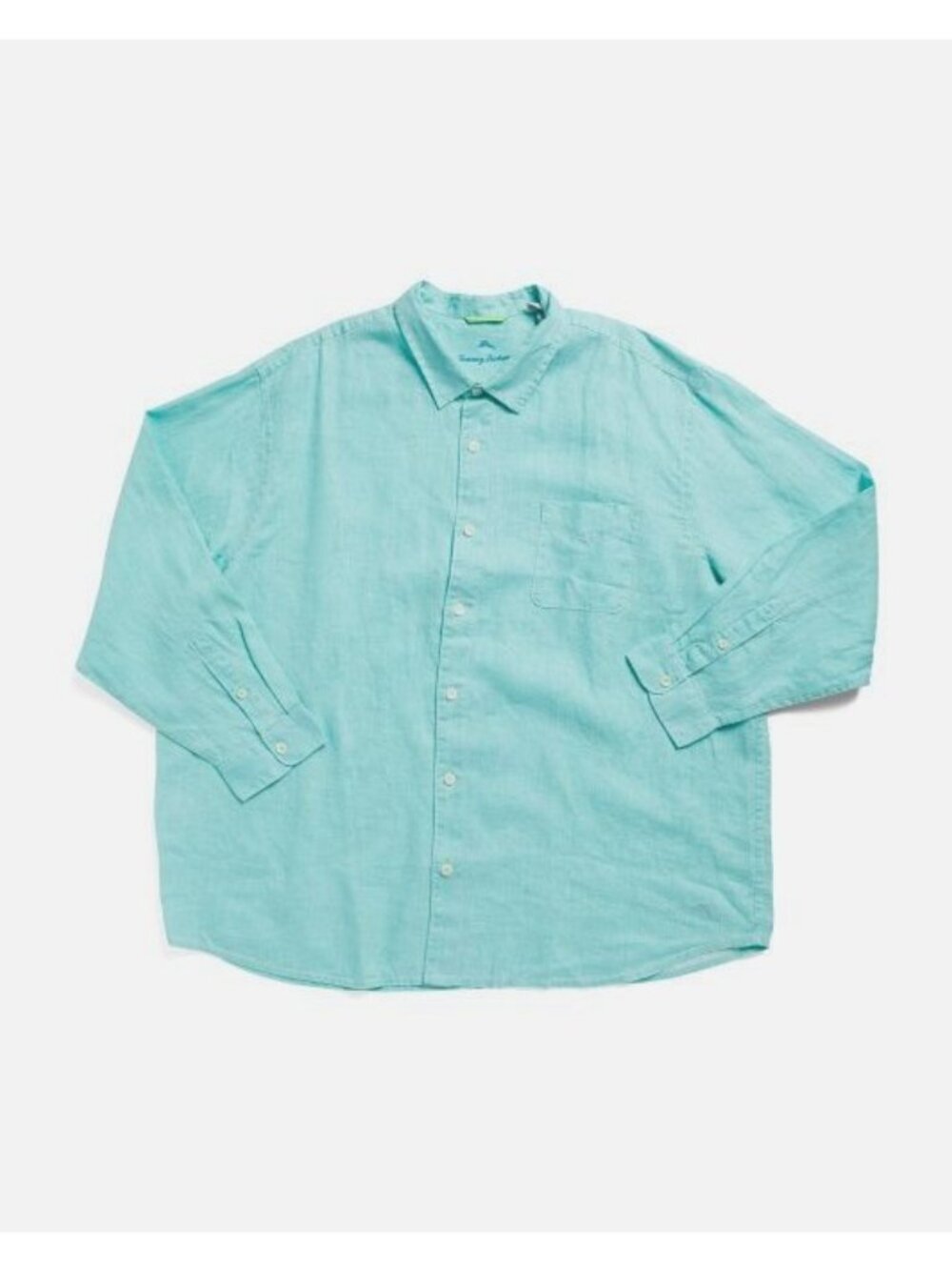 Tommy Bahama Mens Blue Linen Long Sleeve Button Breezer Shirt Sz 2XL Big NEW